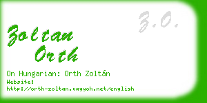 zoltan orth business card